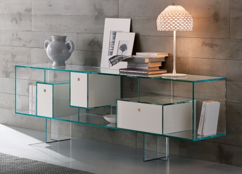 Liber glass sideboard from Tonelli