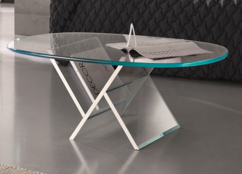 Veer glass coffee table from Tonelli by Karim Rashid