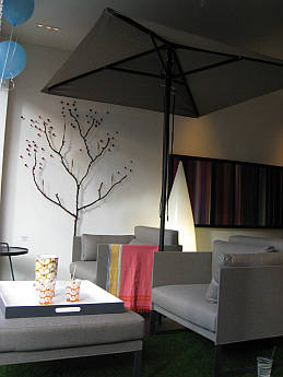Go Modern's window display with the amazing Manutti outdoor all-weather furniture