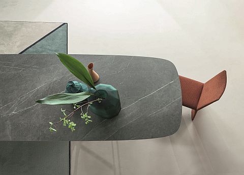 Bonaldo Tangle Dining Table with the new Ardesia Grey Ceramic table top