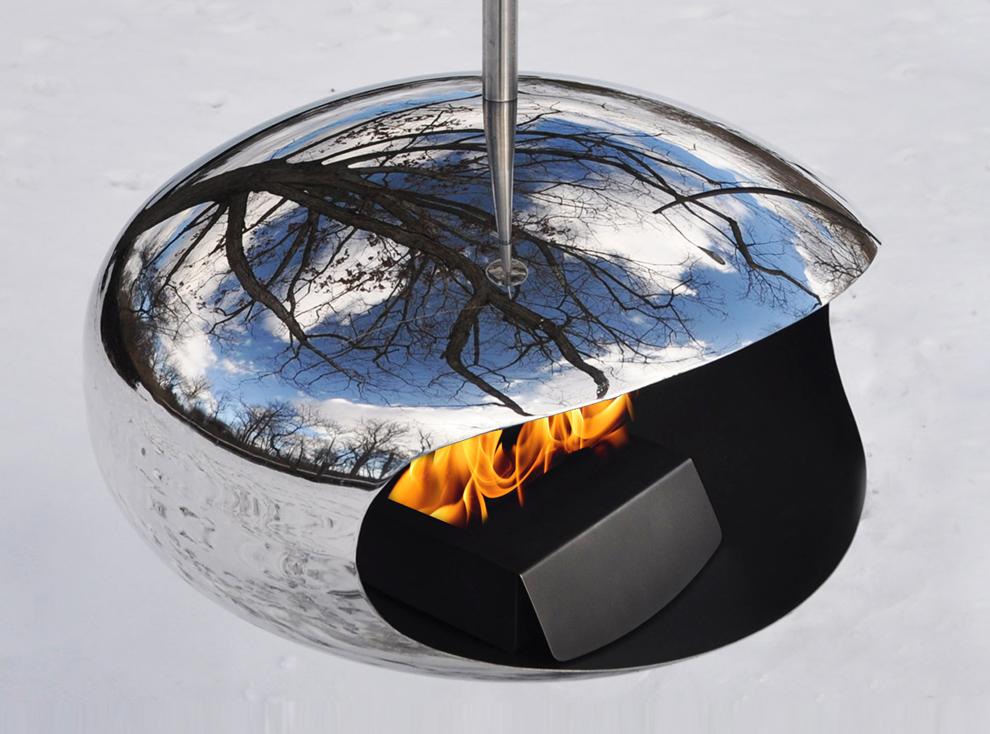 Cocoon Aeris Hanging Indoor/Outdoor Fireplace - Polished Stainless Steel