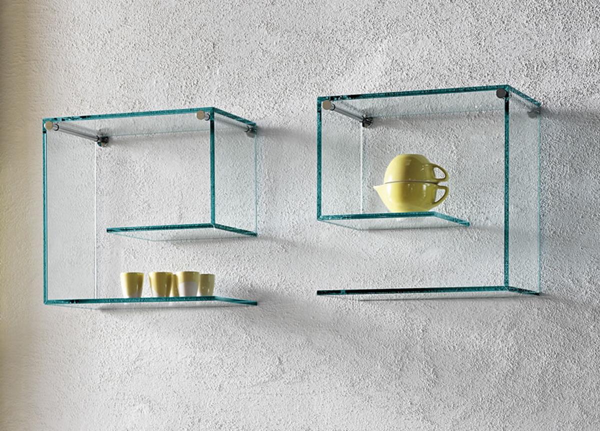 Tonelli Alfabeta Pair of Glass Wall Shelves