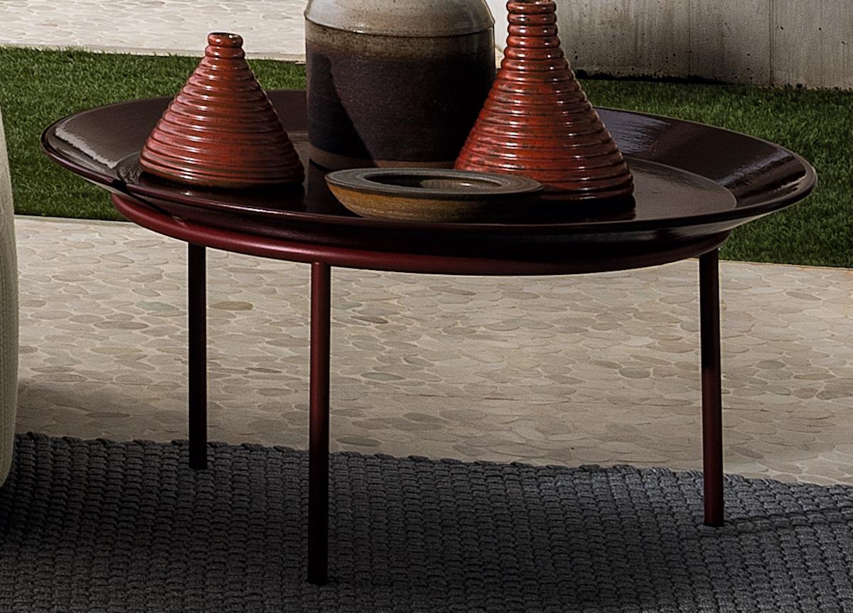 Gervasoni Brise Coffee Table with Metal Base
