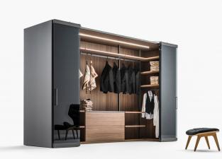 Caccaro Camerino Glass Door Walk In Wardrobe - Two Door