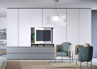 Novamobili Gola Wardrobe With Media Unit