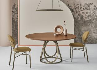 Bontempi Louis Round Dining Table in Wood