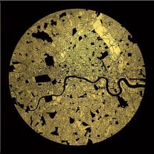 Mappa Mundi London (Black) by Ewan David Eason