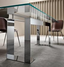 Tonelli Miles Glass & Chrome Dining Table