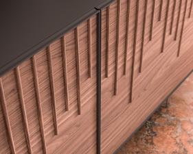 Ozzio Rain Wood Sideboard