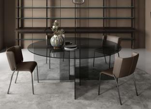 Tonelli Thrim Round Glass Dining Table