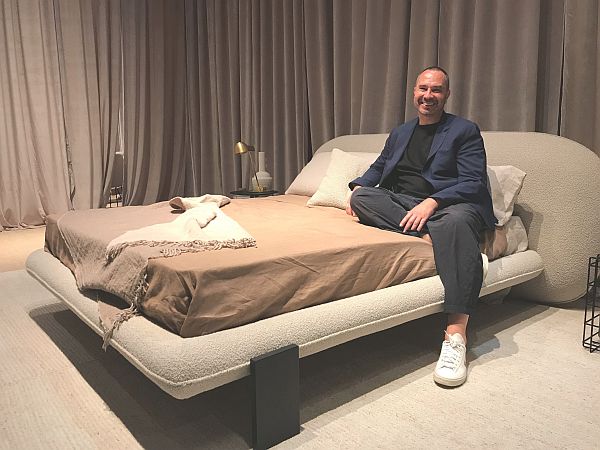 Milan Design Week - Wabi bed by designer Alain Gilles for Saba Italia 