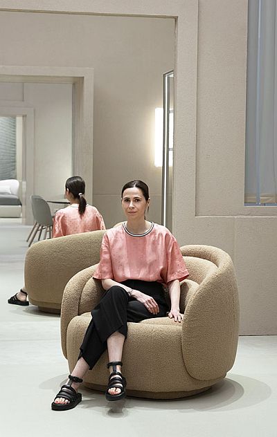 Milan Design Week - Cristina Celestino With her Peonia seating Collection for Pianca