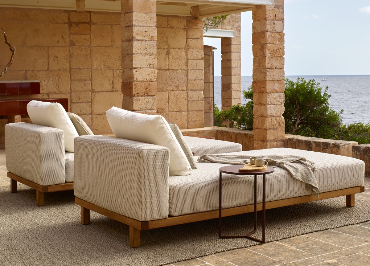 Tribu Vis A Vis Sun Lounger - Luxury garden furniture