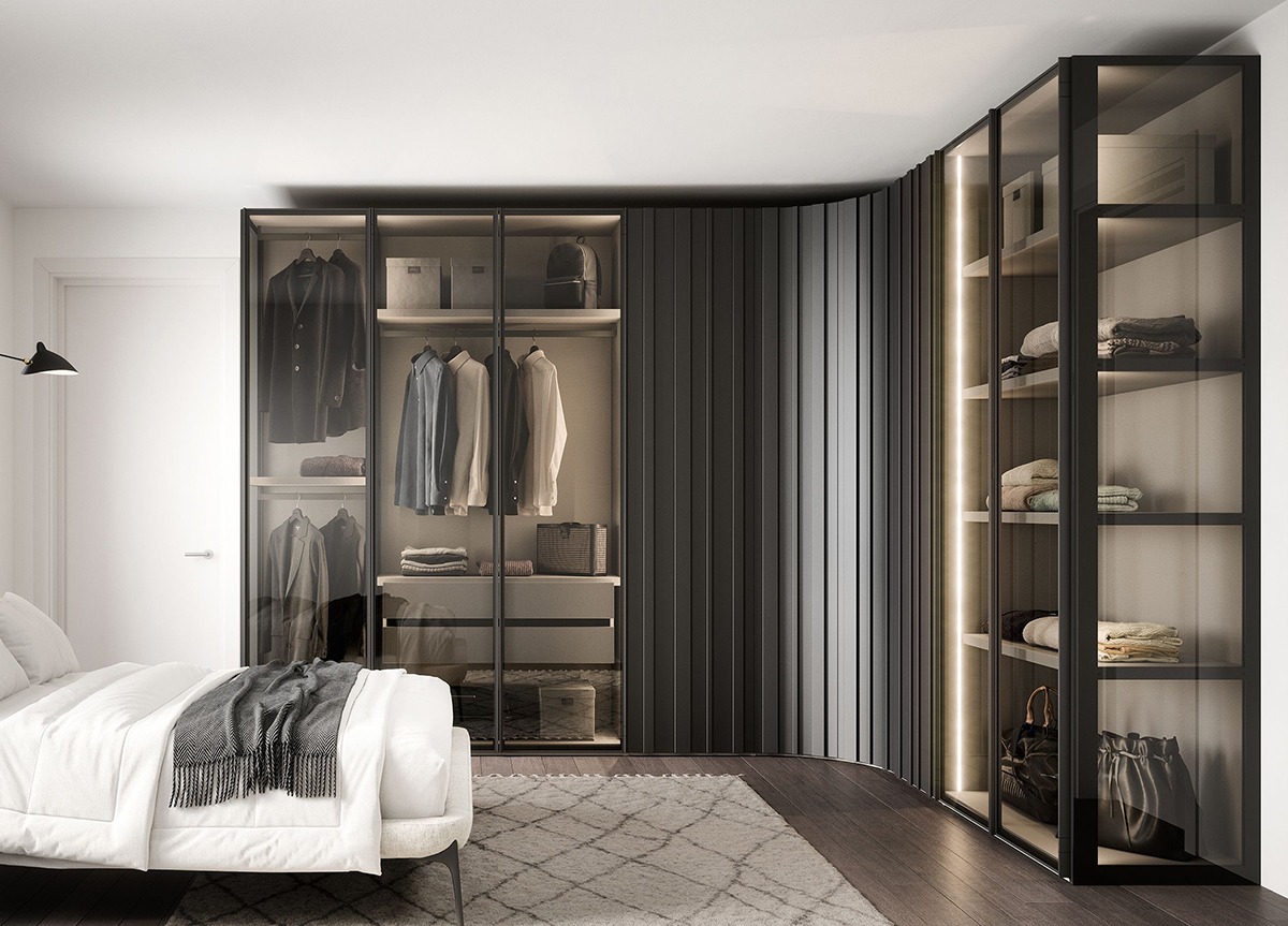 Curved fitted wardrobes