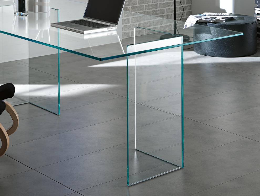 Tonelli Bacco Glass Desk Desks, Large Glass Desk Uk