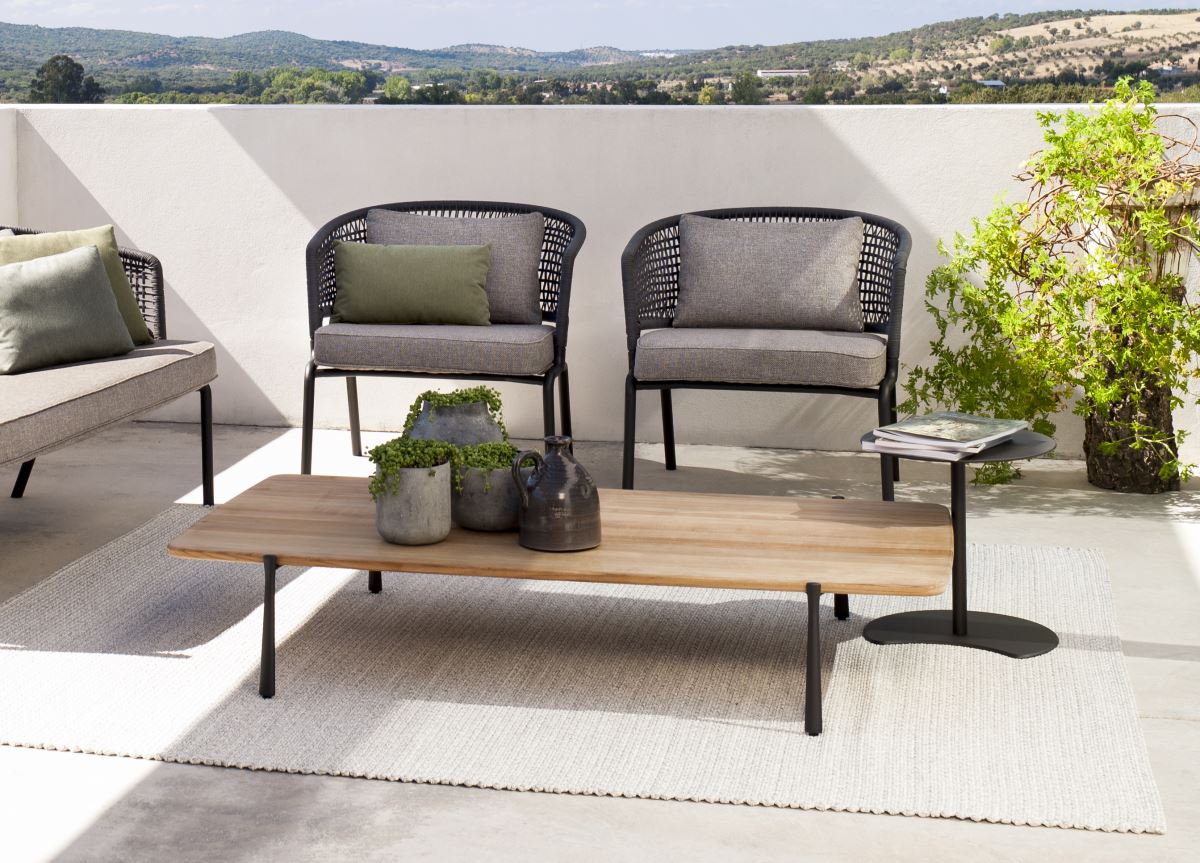 Outdoor rectangular shop side table