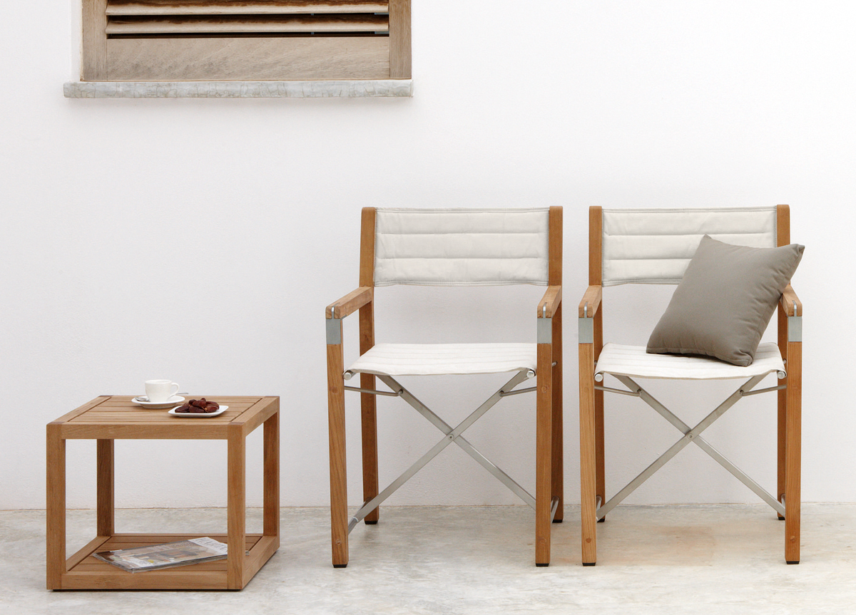 Manutti Cross Teak Garden Dining Chair - Modern Garden Furniture