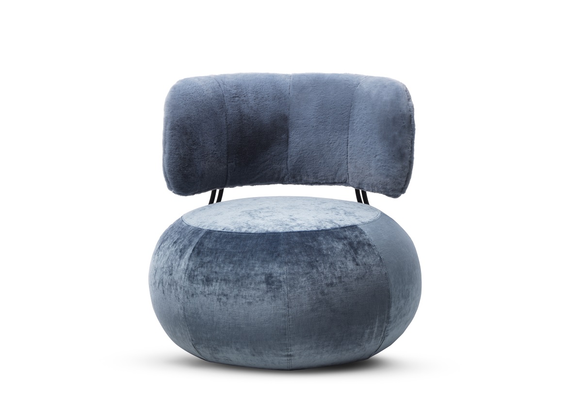 baby blue armchair