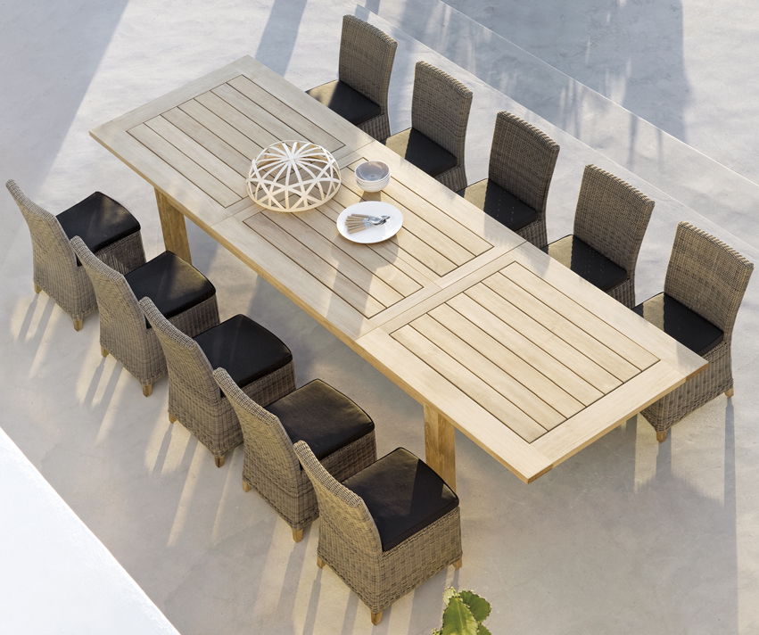 Milano Extending Garden Table Modern, Extending Outdoor Table
