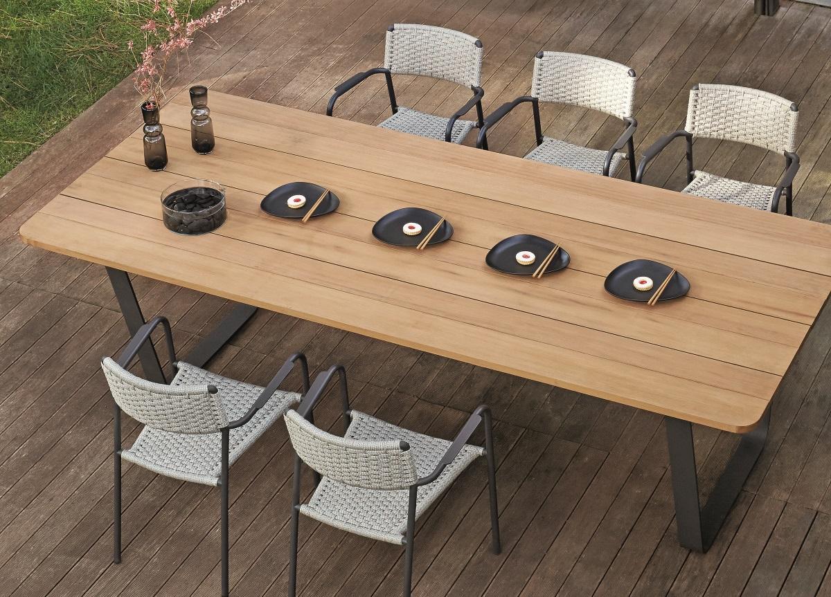Manutti Air Garden Table - Iroko Hardwood Top - Now Discontinued