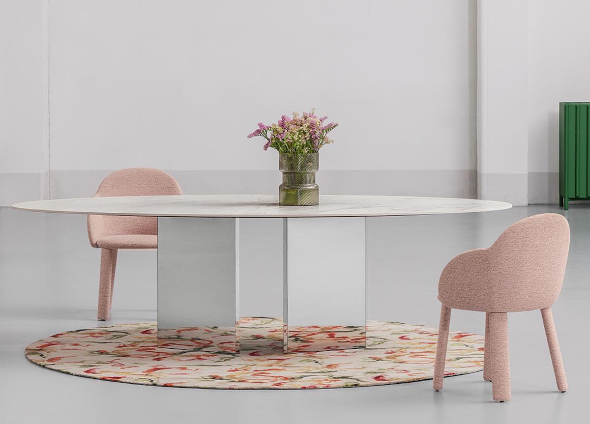 Miniforms Albio Dining Table with Mirrored Base