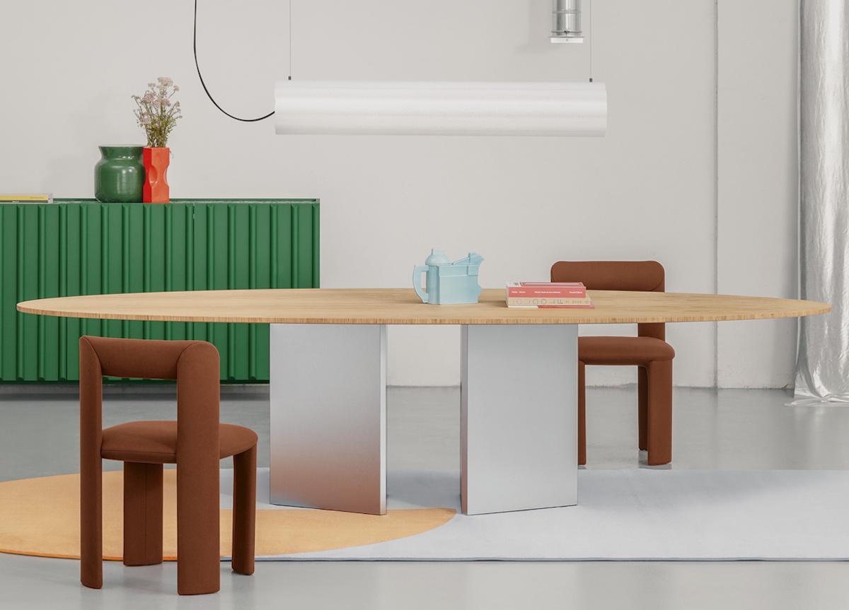 Miniforms Albio Dining Table with Mirrored Base