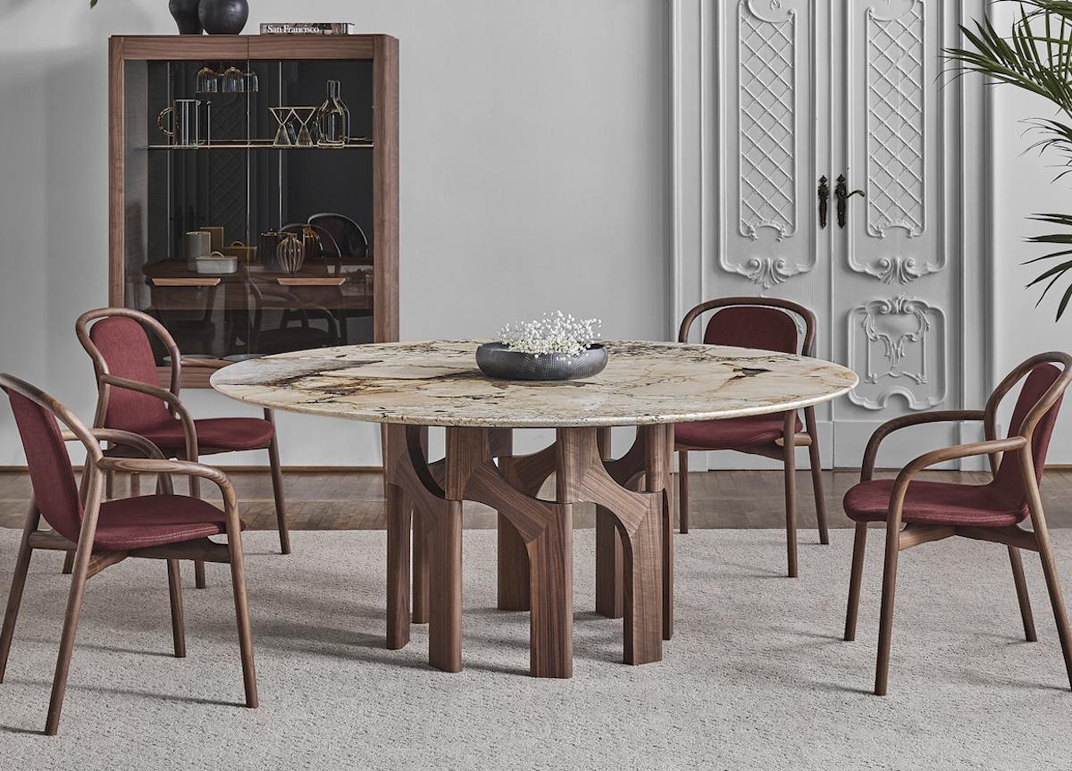 Porada Augusto Round Dining Table in Marble