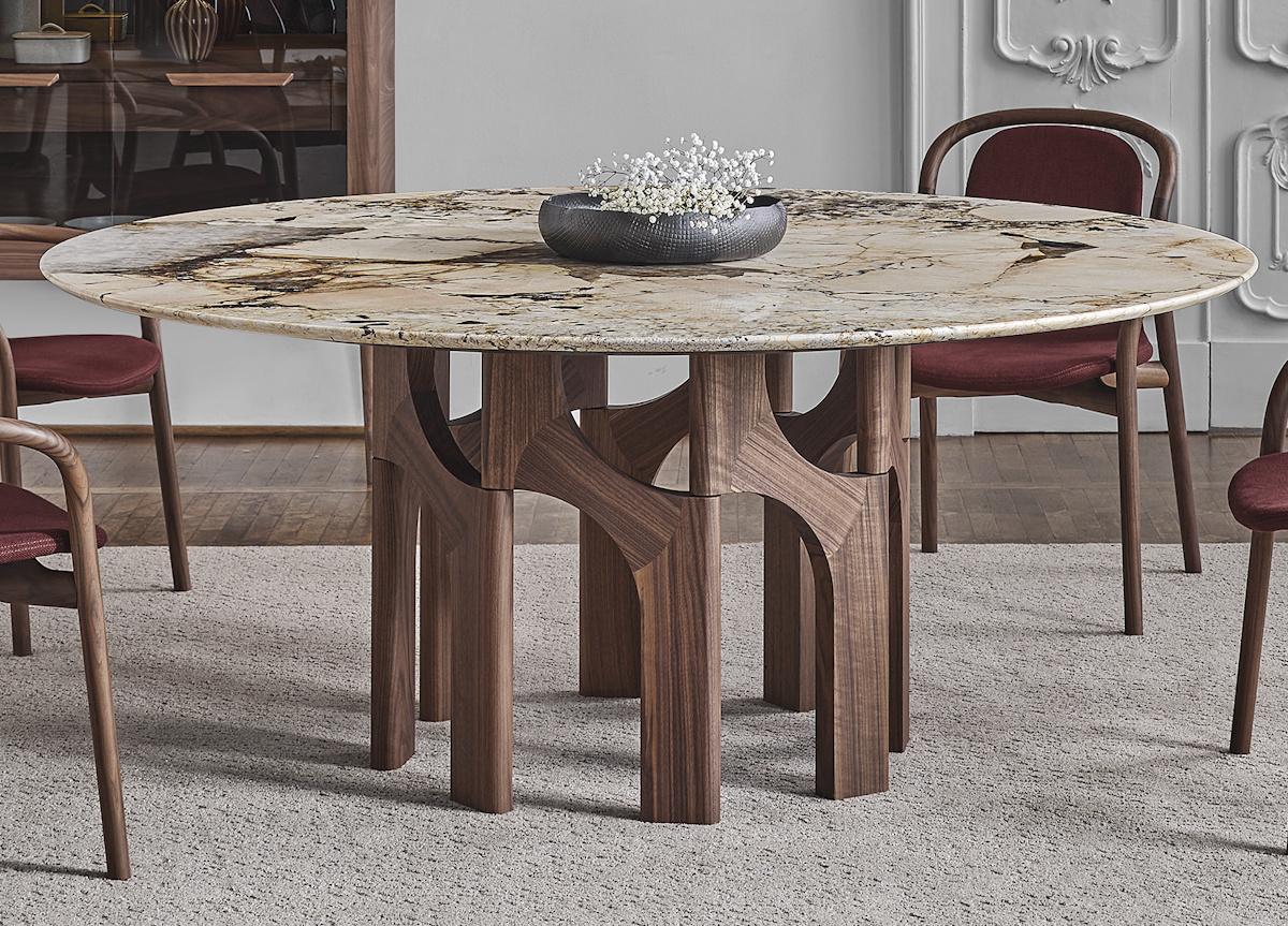 Porada Augusto Round Dining Table in Marble