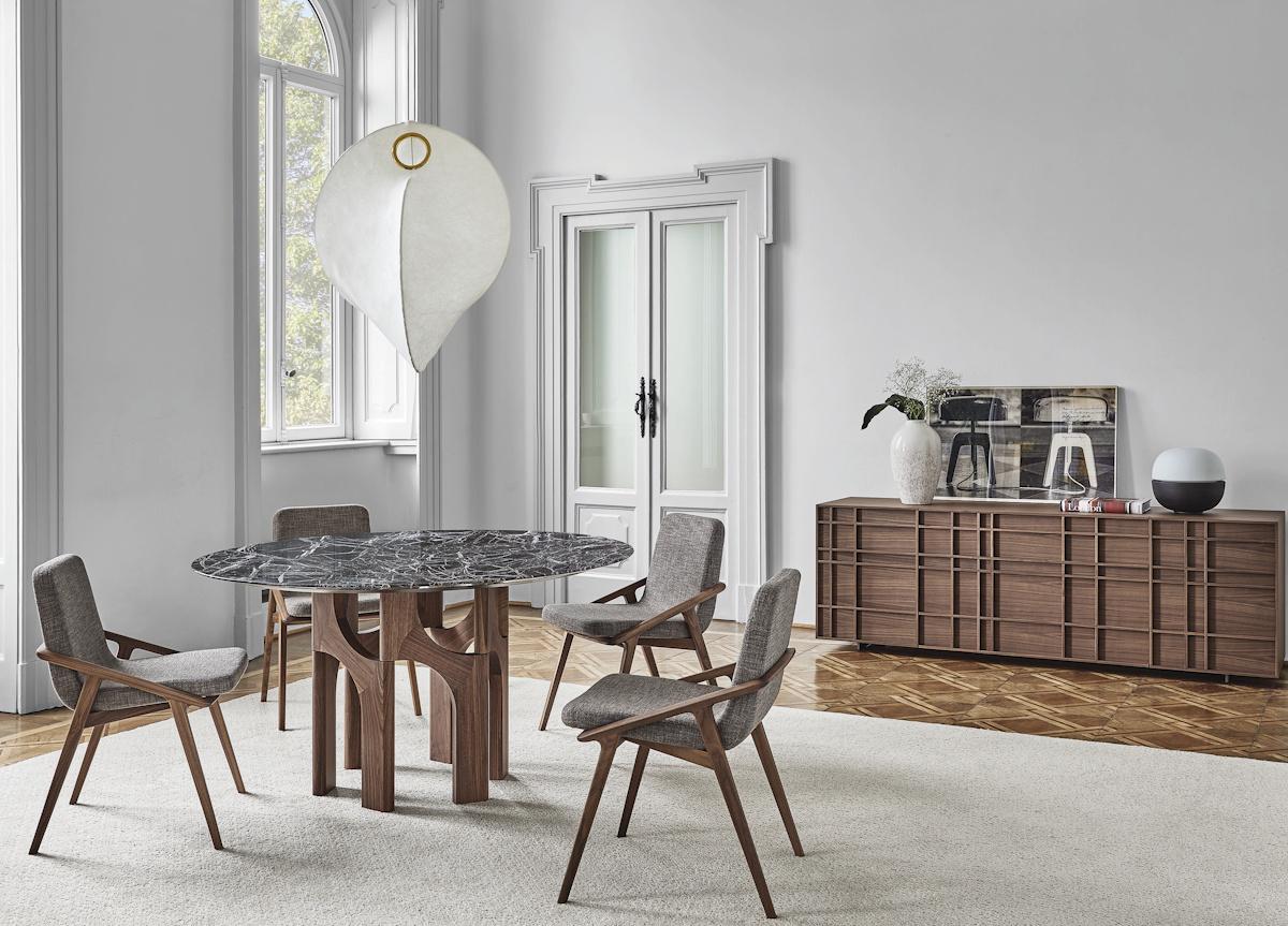 Porada Augusto Round Dining Table in Marble