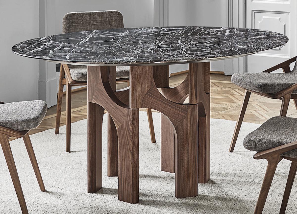 Porada Augusto Round Dining Table in Marble