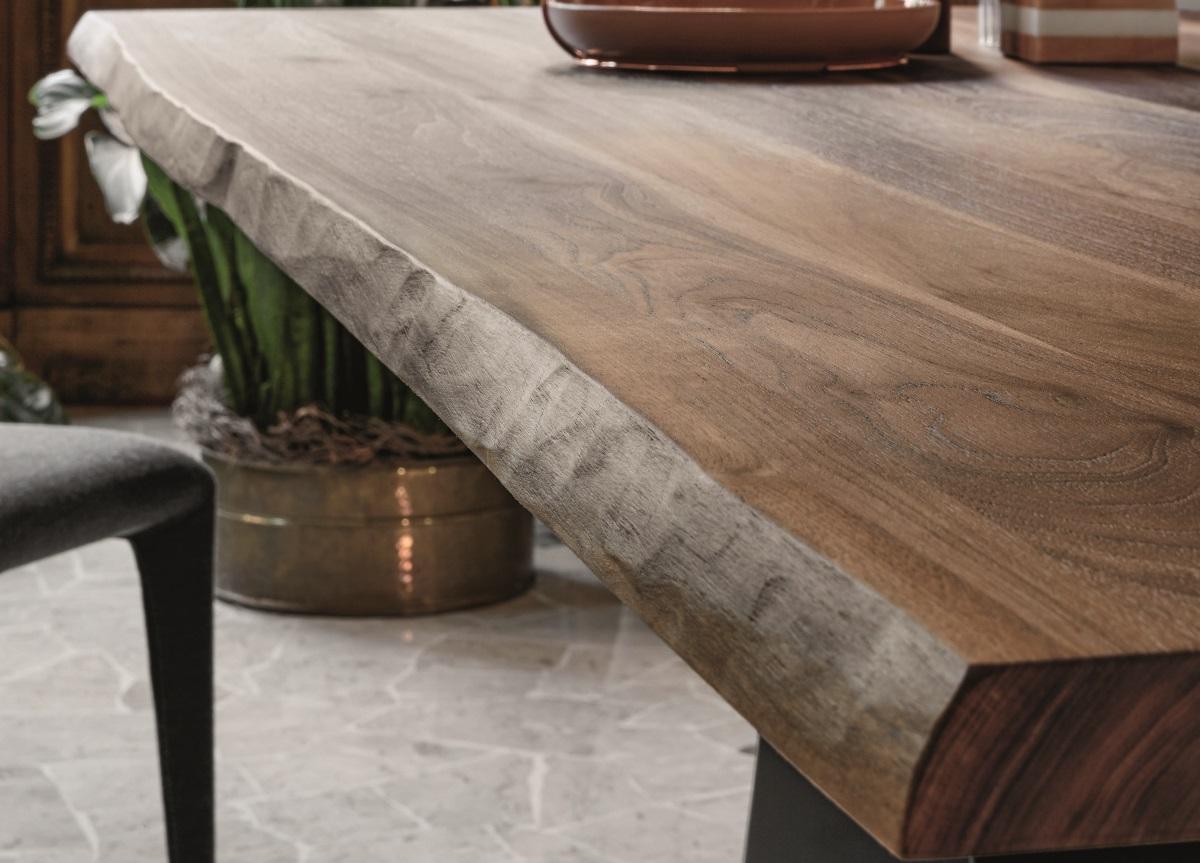 Bonaldo Ax Dining Table in American Walnut With Natural Edges