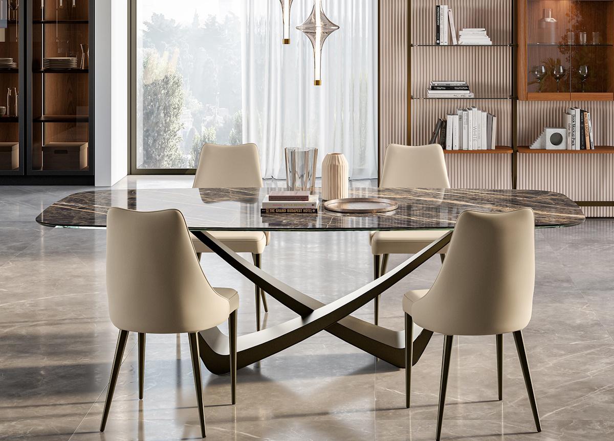 Bontempi Bach Barrel Top Dining Table - Quickship Version