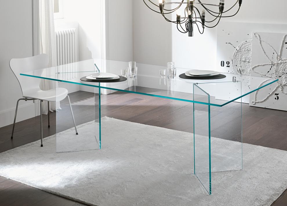 Tonelli Bacco Glass Dining Table, Large Glass Dining Room Table And Chairs
