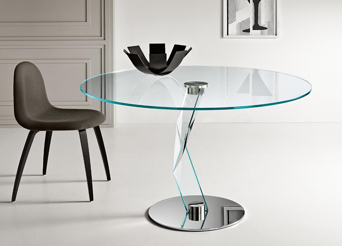 Tonelli Bakkarat Round Glass Table Round Glass Dining Tables