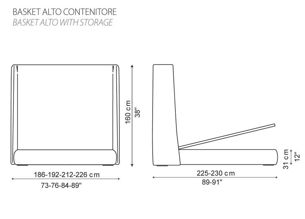 Bonaldo Basket Hi Storage Bed - Now Discontinued