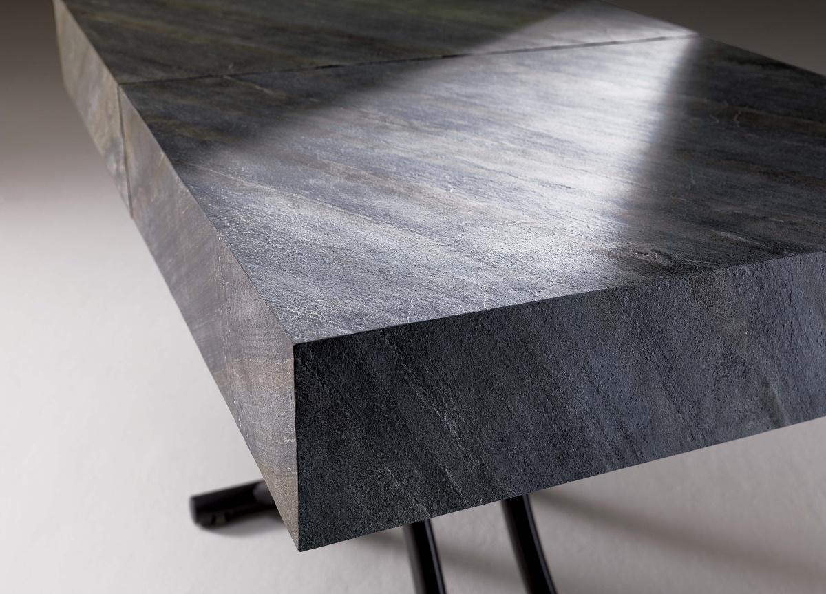 Ozzio Box Transformable Coffee/Dining Table In Stone