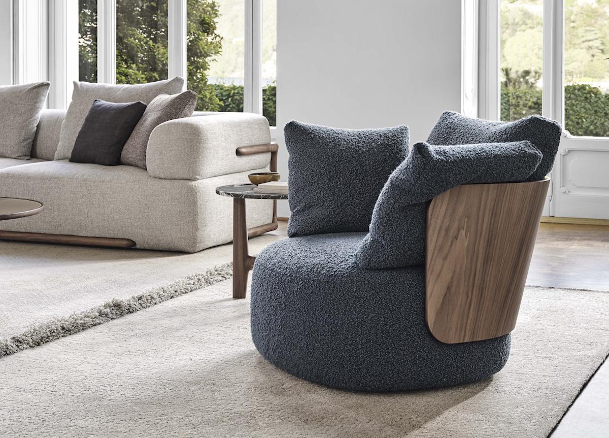 Porada Calin Armchair with Swivel Base