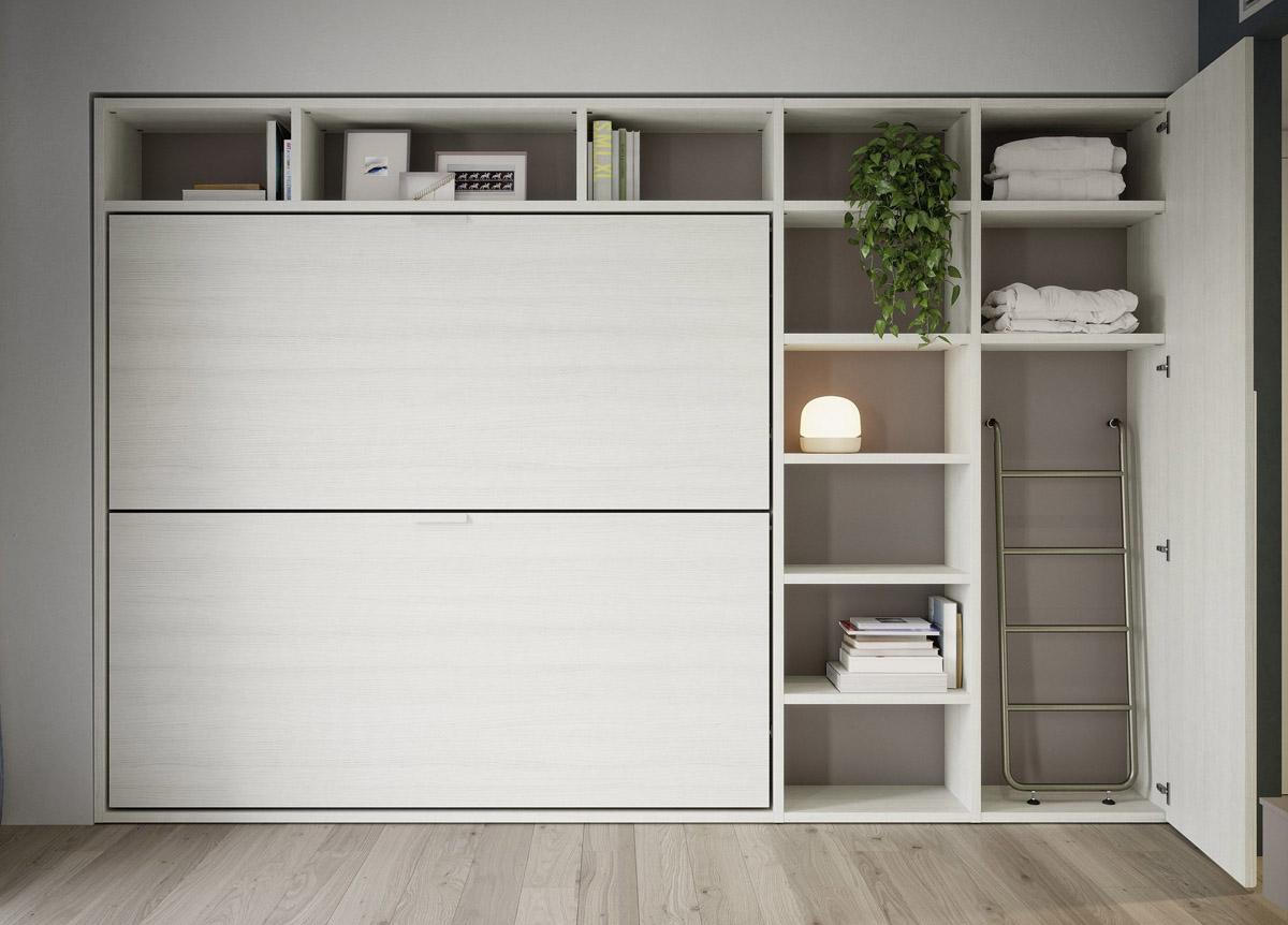 Cinquanta Wall Bed With Bookcase