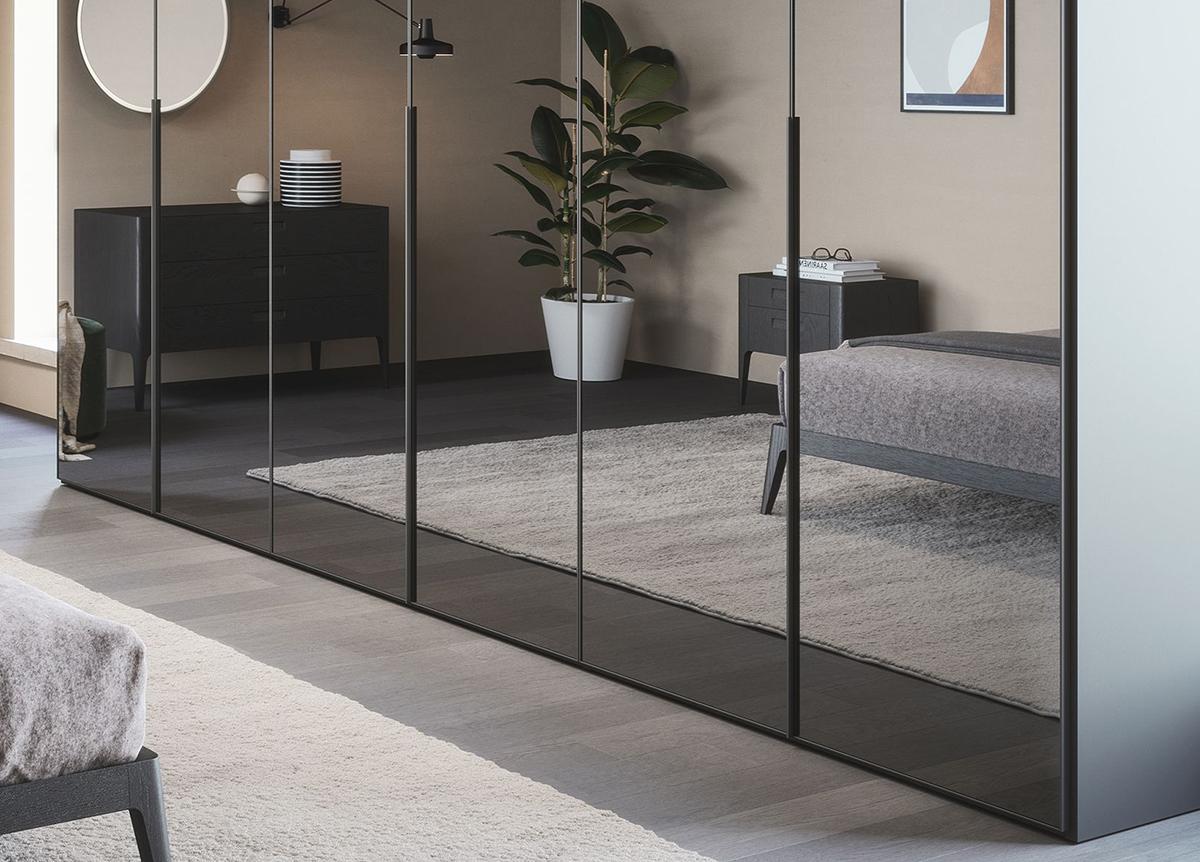 Novamobili Crystal Wardrobe With Folding Mirrored Doors