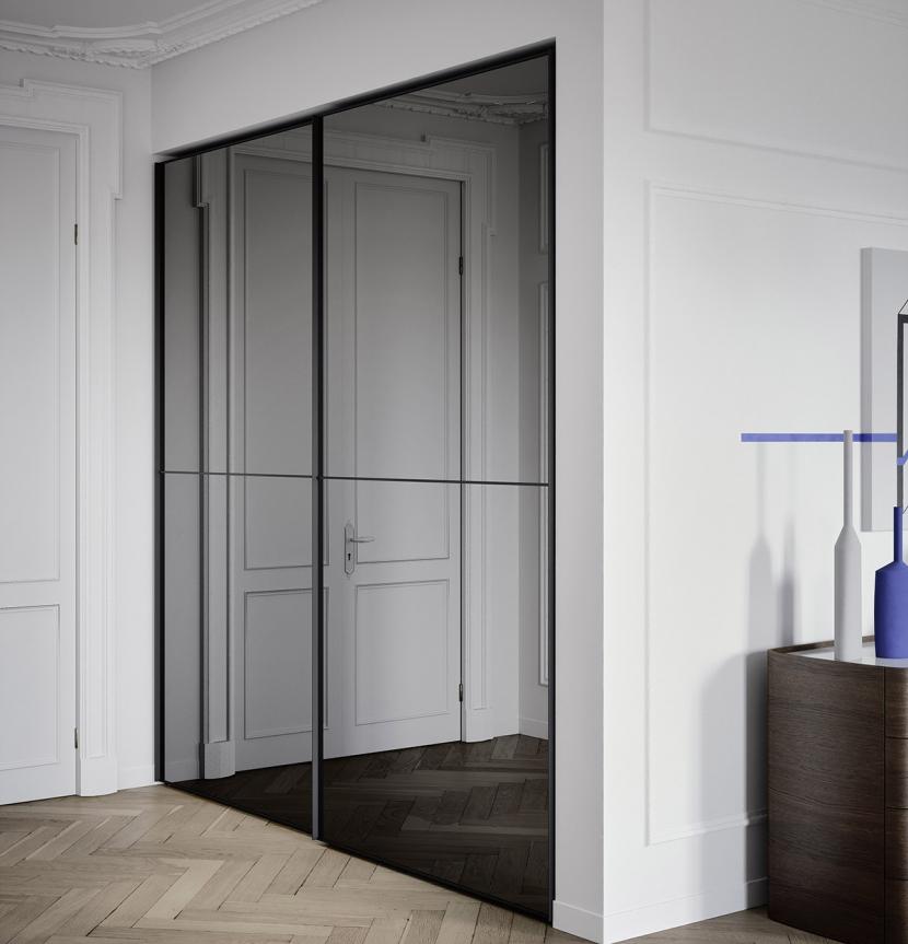 Crystal Mirrored Sliding Door Wardrobe