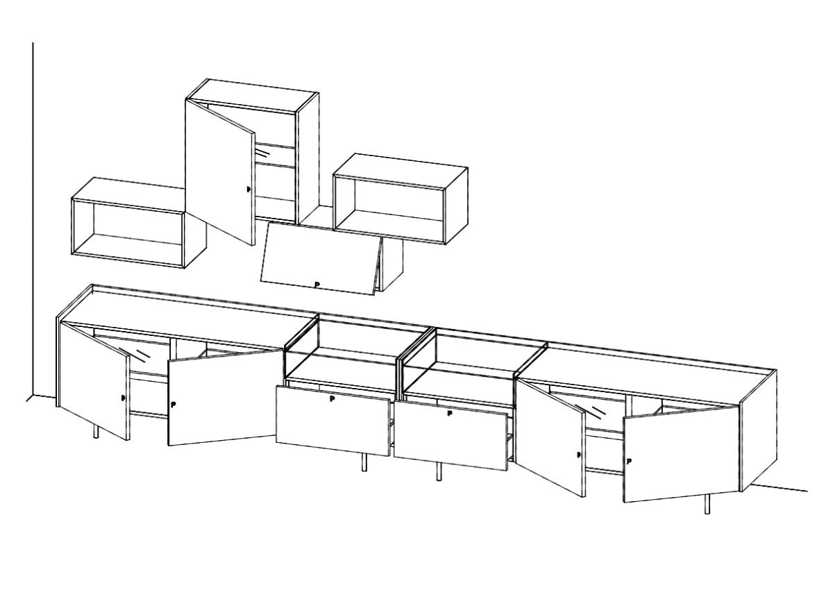 DaFre Day Display/Wall Unit Composition 31/Diko Sideboard