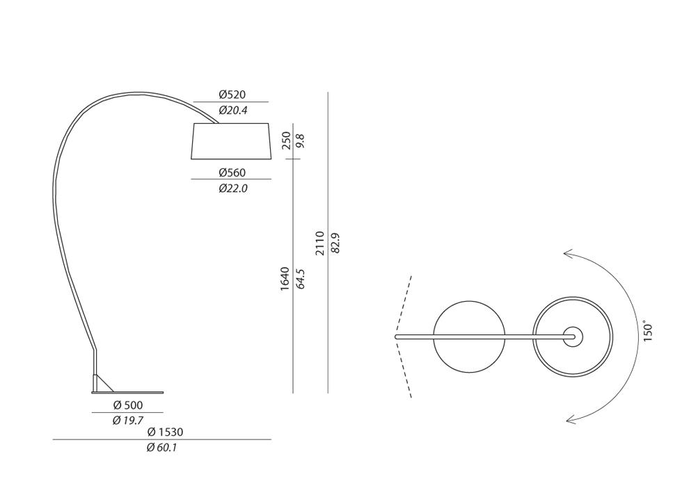 Contardi Divina Arco Floor Lamp - Now Discontinued