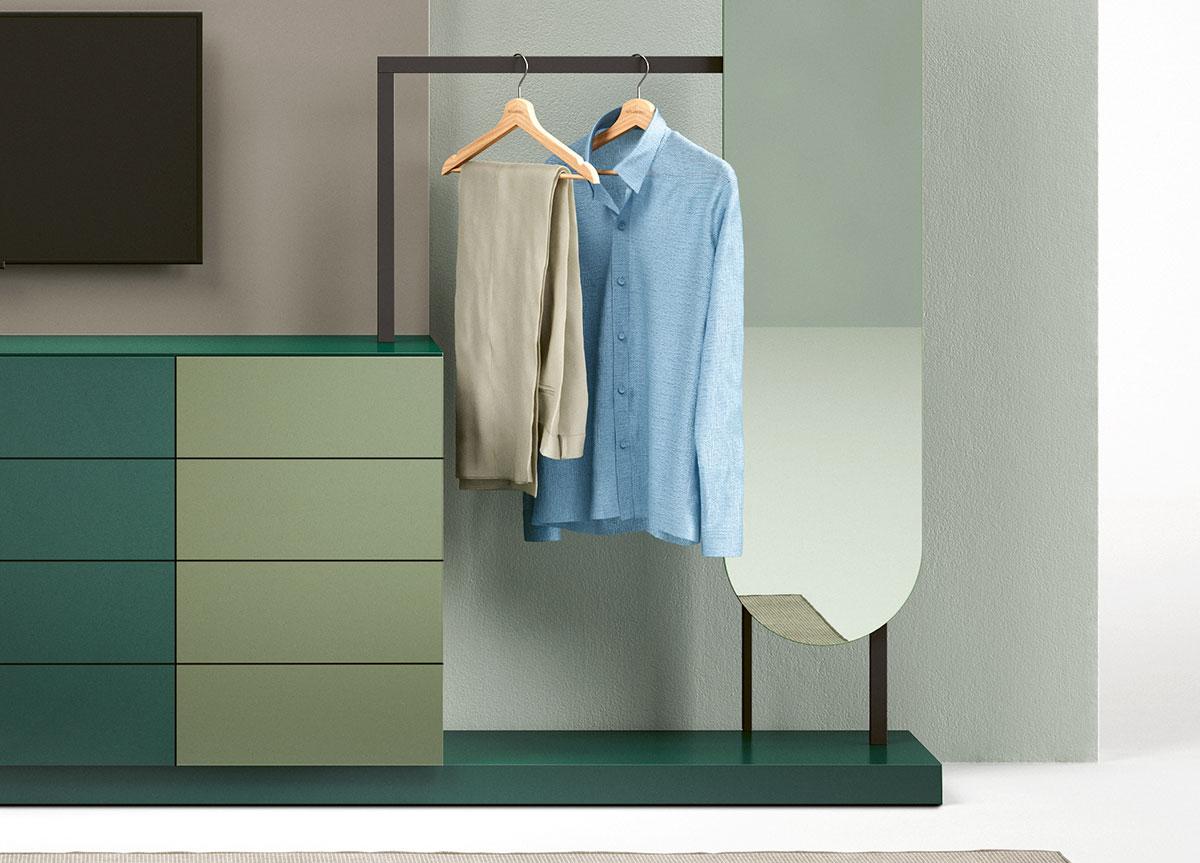 Novamobili Easy Clothes Rail with Chest of Drawers