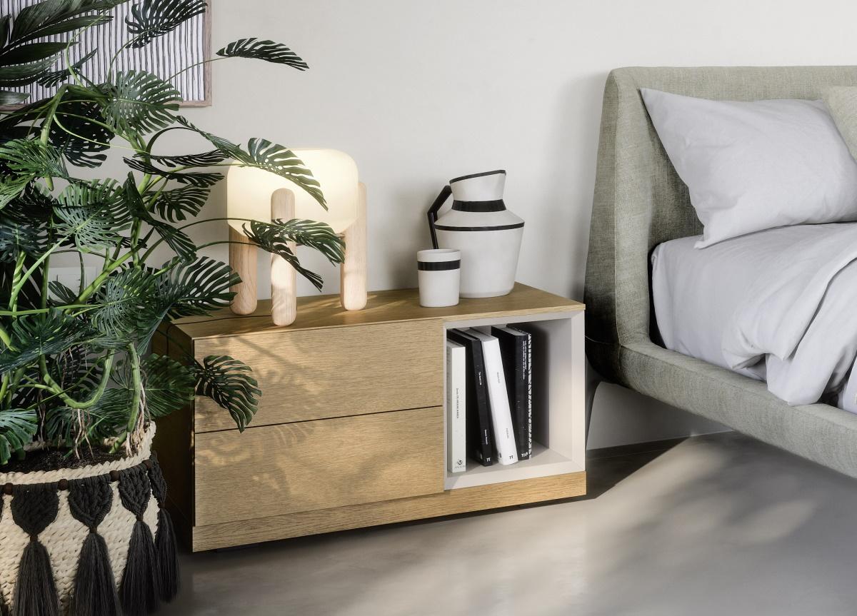 Novamobili Easy Bedside Cabinet with Open Unit | Bedside Cabinets ...