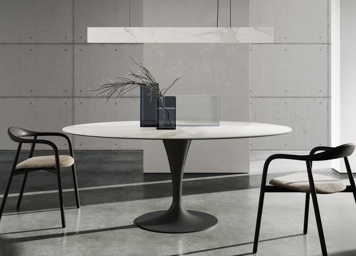 Sovet Italia Flute Oval Dining Table