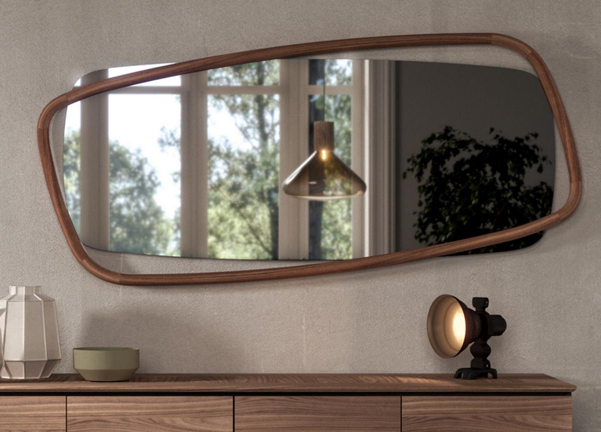 Ozzio Golden Wood Mirror