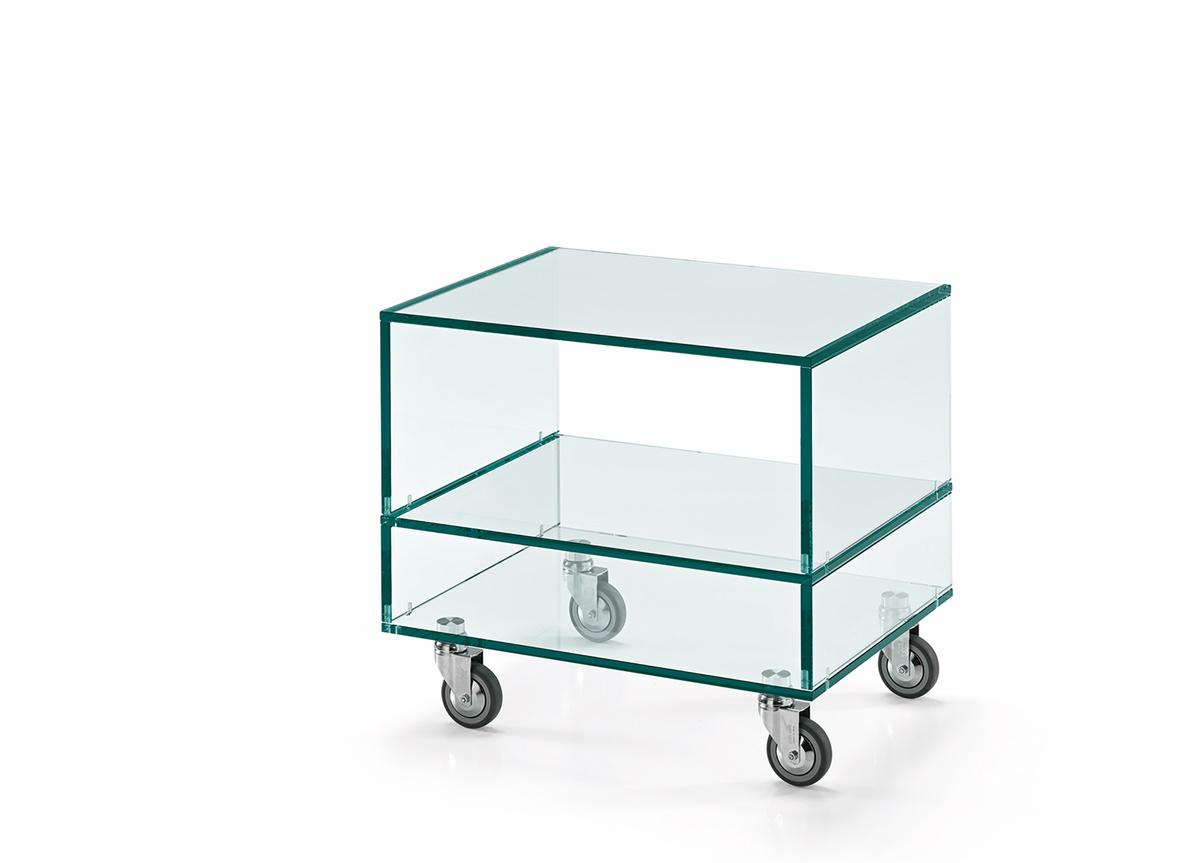 Tonelli Grattacielo Glass Bedside Cabinet