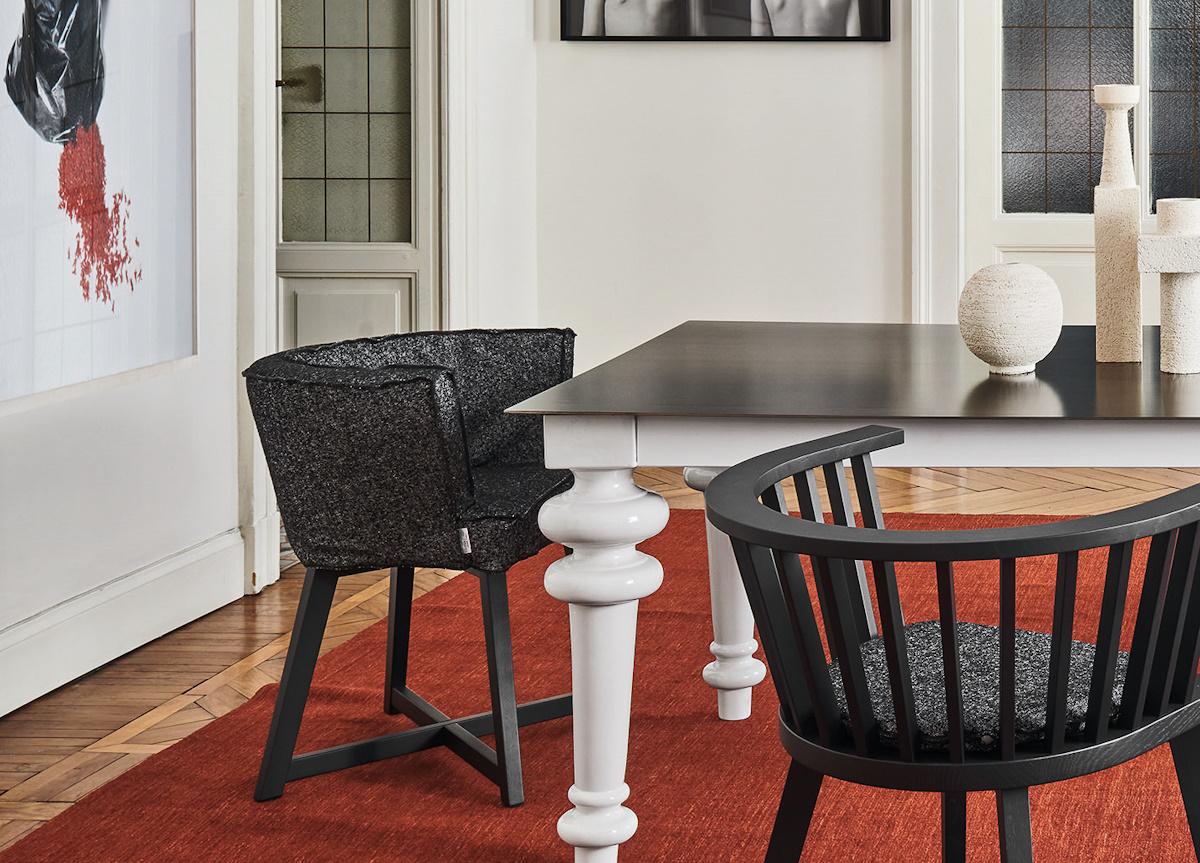 Gervasoni Gray Upholstered Dining Armchair