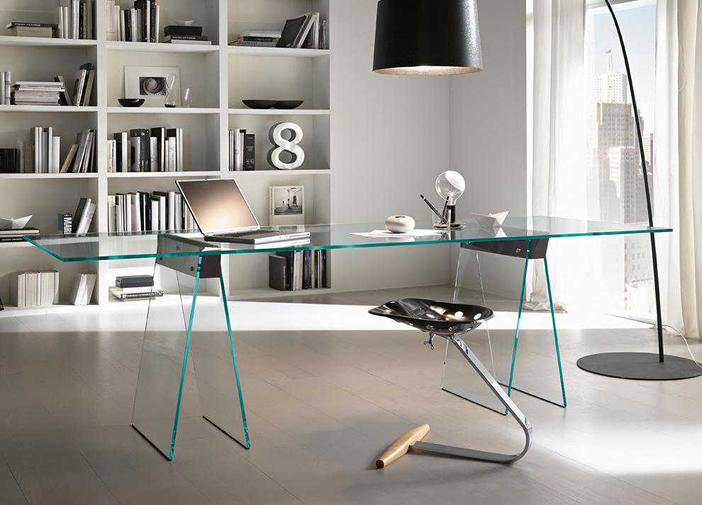 Tonelli Kasteel Glass Desk, Large Glass Desk Uk