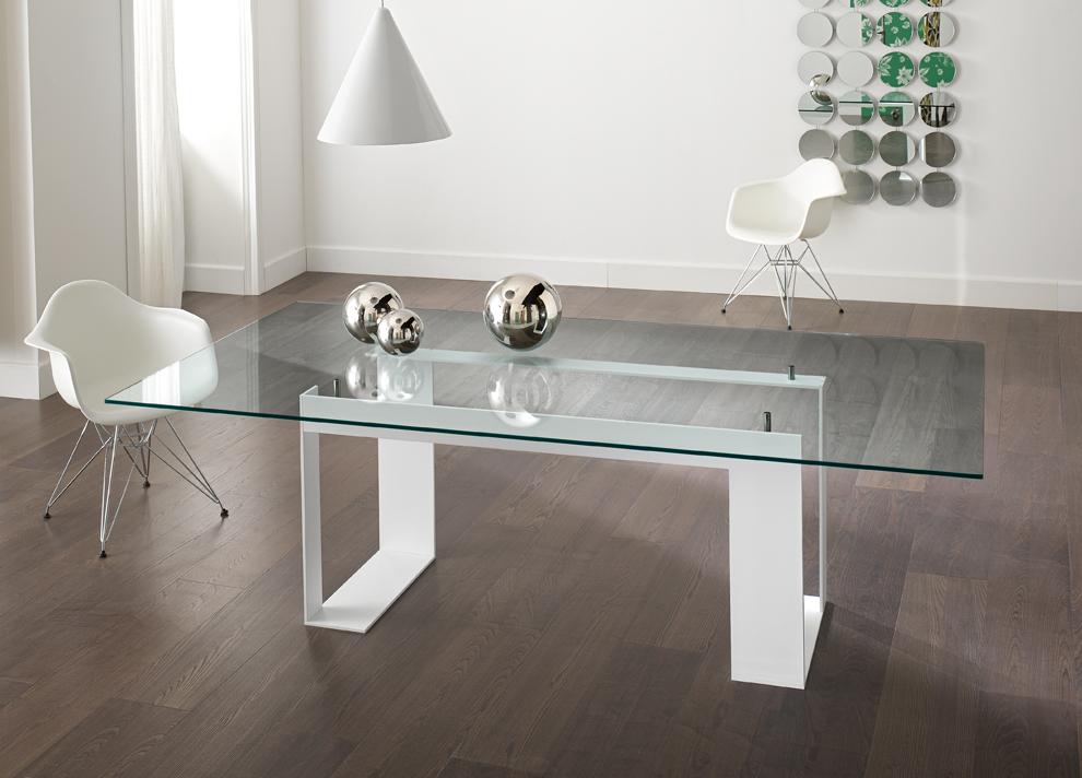 Miles Dining Table Contemporary Glass, All Glass Dining Table